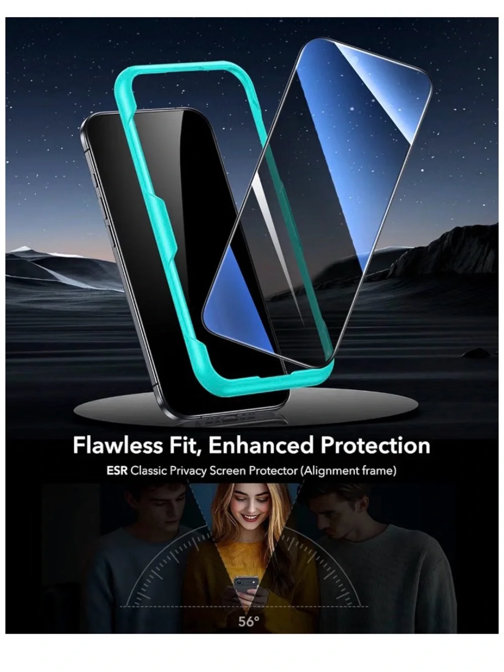 Privacy Screen Protector for iPhone 17 - Black (3-Pack) military grade